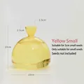 Small yellow tinted glass hydroponic vase designed for avocado seeds and small pits - Yellow Avocado Vase (Small)