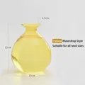 Yellow teardrop-shaped glass vase for avocado seed hydroponics and plant starter - Yellow Avocado Vase (Teardrop Style)