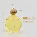 Minimalist yellow round glass vase for avocado hydroponic seed starter kit 12cm - Yellow Avocado Vase (Round Style)