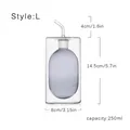 Modern grey double-walled glass oil dispenser and vinegar cruet 250ml bottle Style L - Large (250ml) / Gray