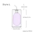 250ml purple double-layer glass oil and vinegar dispenser, 14.5cm height SKU photo - Large (250ml) / Pink