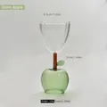Unique green apple shaped creative glass wine goblet for cocktails and champagne, 240ml - 280ml / Apple-Shaped Goblet / Green