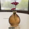 Elegante vaso in vetro ambrato con trama a nido d'ape per composizioni di fiori creativi - Modello B / Champagne