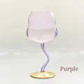 Elegante bicchiere da vino viola con stelo torto e design retrò unico a calice - Viola