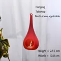 Creative red teardrop hanging glass candle holder for elegant home decor and dinner ambiance - hp033 Red Cone 10cm