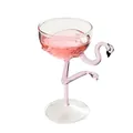 Eleganter rosafarbener Glasbecher in Flamingo-Form für Cocktails und feine Desserts - 180ML / Rosa