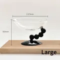 Large creative glass bowl dessert cup featuring black bead stem, 137mm top diameter - 201-300ml / Black Beaded High Leg Bowl (Large) / Diameter 137mm x Height 93mm
