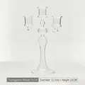 Elegant French style 3-arm glass candelabra candlestick holder, transparent 21cm size - 3-Arm 21cm / Clear