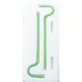 Reusable green anti-lip wrinkle glass straw set with flute-style horizontal design - Set (2 Straws + 1 Brush) / Green