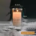 Elegante portacandele in vetro trasparente a doppia parete per decorazione, 6,5x9cm - Coppa di Candela a Doppio Strato Modello B / Larghezza 6.5xAltezza 9cm