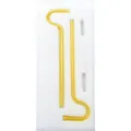 Two yellow anti-lip wrinkle glass straws with a cleaning brush in a white foam tray - Set (2 Straws + 1 Brush) / Yellow