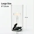 Gran portavelas cilíndrico de cristal transparente de 8x15cm para decoración de hogar - Tamaño Grande (8x15cm)