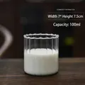 Jarra de leche de vidrio a rayas resistente al calor 100ml para café - Estilo Rayado Transparente