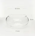 Clear glass dessert bowl with 11cm diameter and 5cm height size measurement info - Type A Dessert Bowl