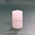 Elegante candela a pilastro cilindrica rosa media 5x7,5 cm senza fumo lunga durata - 5x7.5cm