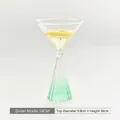16cm green gradient dessert glass cup with 9.8cm rim diameter - Green