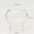 Clear glass dessert cup for ice cream or salad, 8cm height with dimensions shown - Type B Dessert Bowl