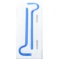 Blue anti-lip wrinkle glass straw set with flute design including cleaning brushes. - Set (2 Straws + 1 Brush) / Light Blue