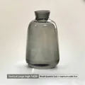 Large Nordic smoke grey glass vase with wide base for aromatherapy and plants - Tall Large / Gray
