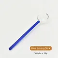 Agitador de vidrio azul resistente al calor para café y postres, pesa 16g - Cuchara Mezcladora Azul
