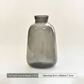 Small grey translucent glass bud vase height 12cm for minimalist home office decor - Tall Small / Gray