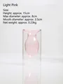 Modern Nordic creative double-walled pink glass vase for desktop aromatherapy decor - Pink Water Drop Style (HP2030 A)