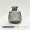 Small Nordic style smoky grey glass bulbous vase for minimalist home decor 9cm height - Short Small / Gray
