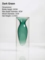 Nordic creative dark green double-layered transparent glass vase for tabletop decor 20cm - Blue-Gray Vase Style (HP2030 D)