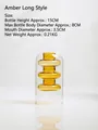 Modern Nordic style amber double-layer glass vase with tiered inner chamber height 15cm - Yellow Three-Section Style (HP2030 H)