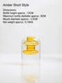 Minimalist Nordic creative double-layer glass vase in amber short style for desktop - Yellow Two-Section Style (HP2030 H)