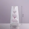 Creative Nordic double-layer glass vase with pink inner bulb design, 17cm height and 8cm width - Pink Gourd Style (HP2021)