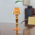 Elegant amber glass candle holder in vintage table lamp style for creative home decor. - Table Lamp Shape (zt2030) / Champagne