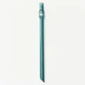 Reusable turquoise glass straw with cute animal head design and pointed tip - Bear Straw / Blue Gray
