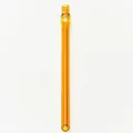 Close-up of a cute amber tiger-themed glass straw with pointed tip for milk tea - Bear Straw / Champagne
