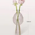 Detailed view of pink mushroom glass vase with 55mm width and 120mm height - Style A (Pink) / 120mm x 55mm