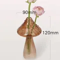 Detailed view of brown glass mushroom vase with 120mm height and 90mm width - Style E (Light Yellow)