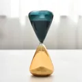 Elegant blue and amber two-tone glass sand timer for creative home office desktop decoration - 30 Minutes