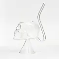 Copa de cóctel creativa con forma de calavera, pajita integrada y base estable - Copa Vampiro / Transparente
