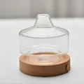 Minimalist glass vase night light with wooden base, USB rechargeable for home bedside decor - Bedside Lamp Vase (Without Accessories)