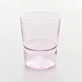 Elegant stackable light pink glass tumbler for drinking water milk or coffee drinks - 101-200ml / Pink Cup