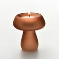Moderno portacandele in vetro ambrato satinato a forma di fungo per decorazioni - Caffè