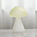 Elegant mushroom-shaped frosted glass vase for minimalist home decor and aroma therapy. - 8*12cm / Matte Light Yellow