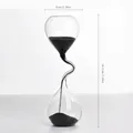Reloj de arena artístico minimalista con cuello fino y arena negra para decoración moderna - Reloj de Arena de Cuello Fino (6*18.5cm) sin Temporizador / Negro