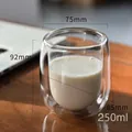 Ποτήρι διπλού τοιχώματος 250ml με ύψος 92mm και θερμική μόνωση για ροφήματα - 250ml / Διαφανές Ποτήρι Σχήμα Αυγού (Μικρό)