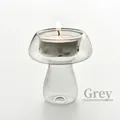 Portacandele in vetro a forma di fungo grigio per un'elegante decorazione domestica - Grigio