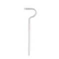 Anti-lip wrinkle reusable glass straw with horizontal flute design in light pink finish - Single Straw / Pink