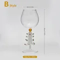 Verre à vin créatif avec pied en sapin de Noël et capacité de 300 ml pour fêtes - Style B - Forme de Sapin de Noël / 300ml / Blanc