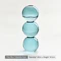 Elegant light blue triple-sphere bubble glass flower vase for modern home decor - 3-Ball Style (Elegant Blue) / Diameter 5.8cm x Height 16.5cm