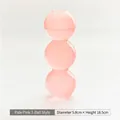 Minimalist pink bubble glass vase with a unique three-sphere design for home decor. - HP2038 3-Ball Style - Pink