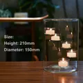 European glass candle holder 210x150mm with spiral tea light holders for home decor - Large Size (5 Tea Light Holders)